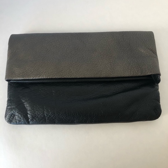 Brighton Bloc Party Two Tone Black & Gray Foldover Clutch - Picture 5 of 8